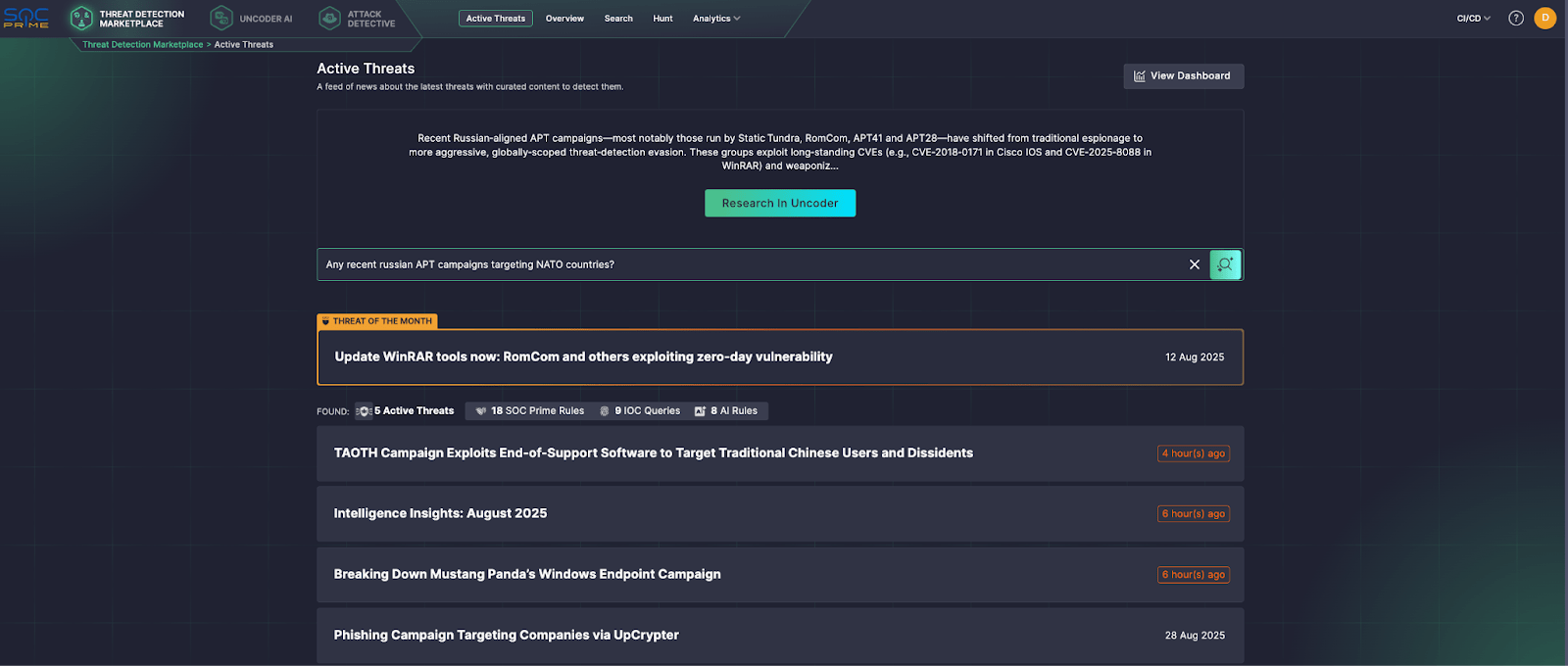 AI-Powered Search for Active Threats