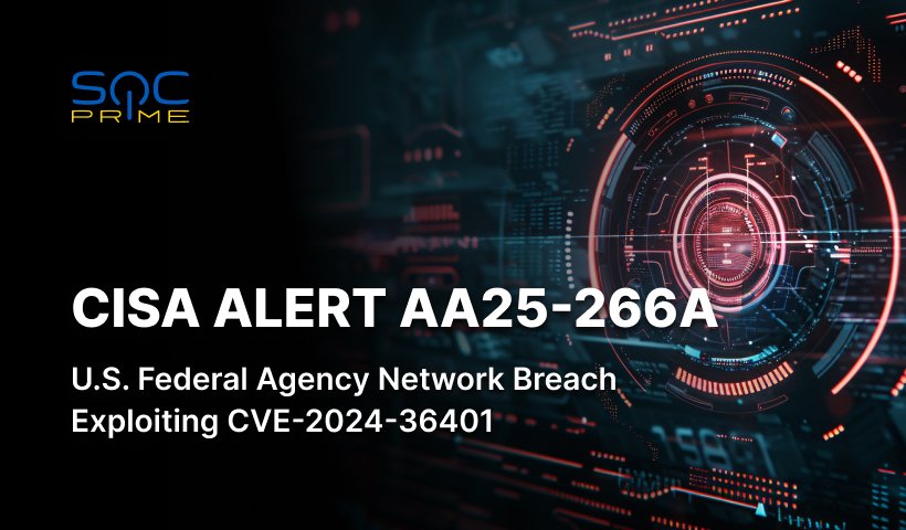 CISA 경고 AA25-266A: 패치되지 않은 GeoServer(CVE-2024-36401)을 통한 미국 연방 기관 침해 관련 악성 활동 탐지