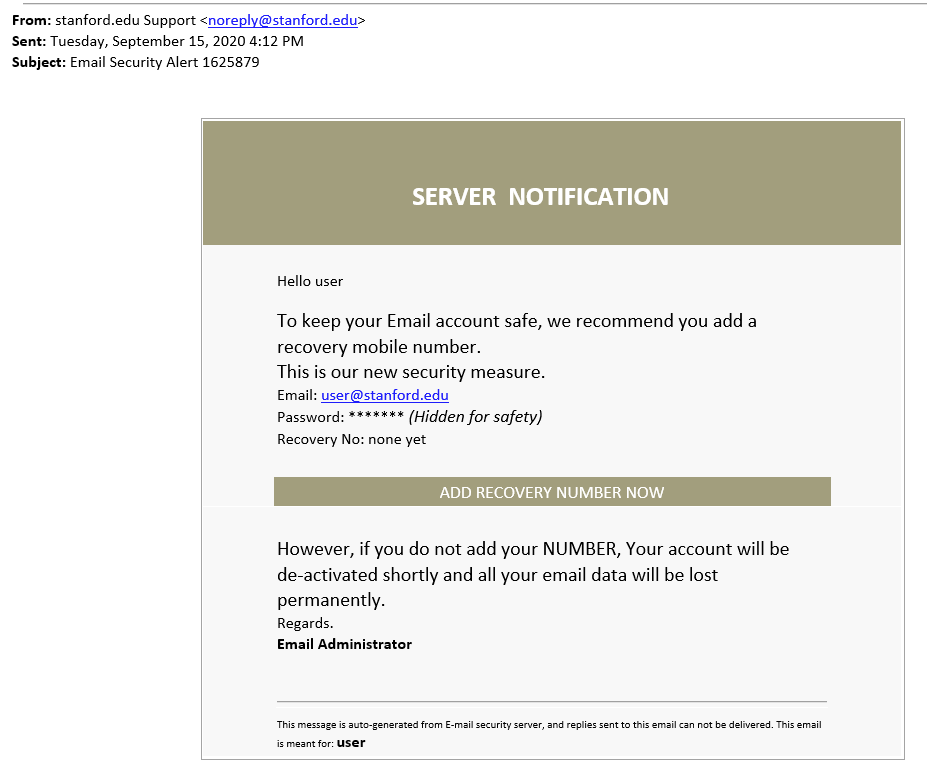 phishing email example