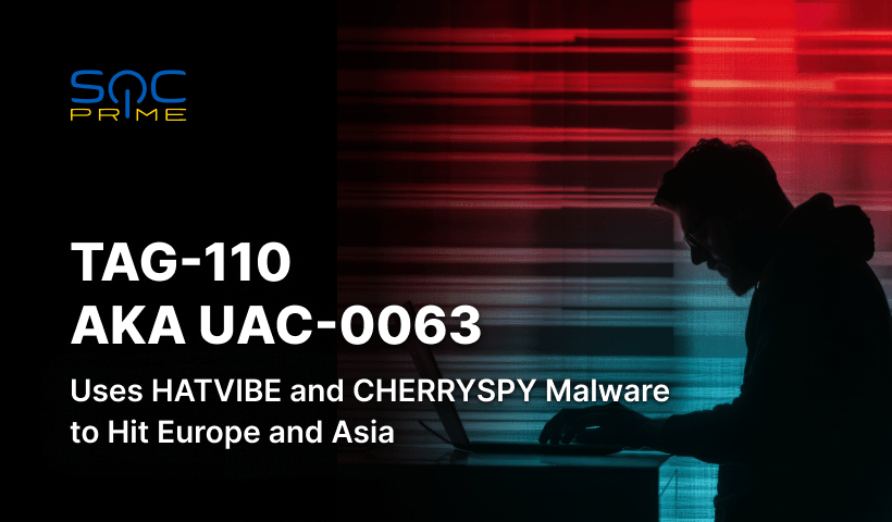 HATVIBE and CHERRYSPY Malware Detection: Cyber-Espionage Campaign Conducted by TAG-110 aka UAC-0063 Targeting Organizations in Asia and Europe