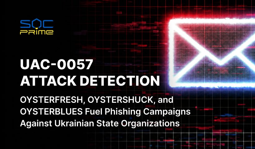 UAC-0057 Attack Detection: OYSTERFRESH, OYSTERSHUCK, and OYSTERBLUES Fuel Phishing Campaigns Against Ukrainian State Organizations