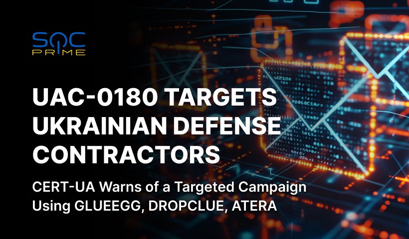 UAC-0180 Targets Defense Contractors in Ukraine Using GLUEEGG, DROPCLUE, and ATERA