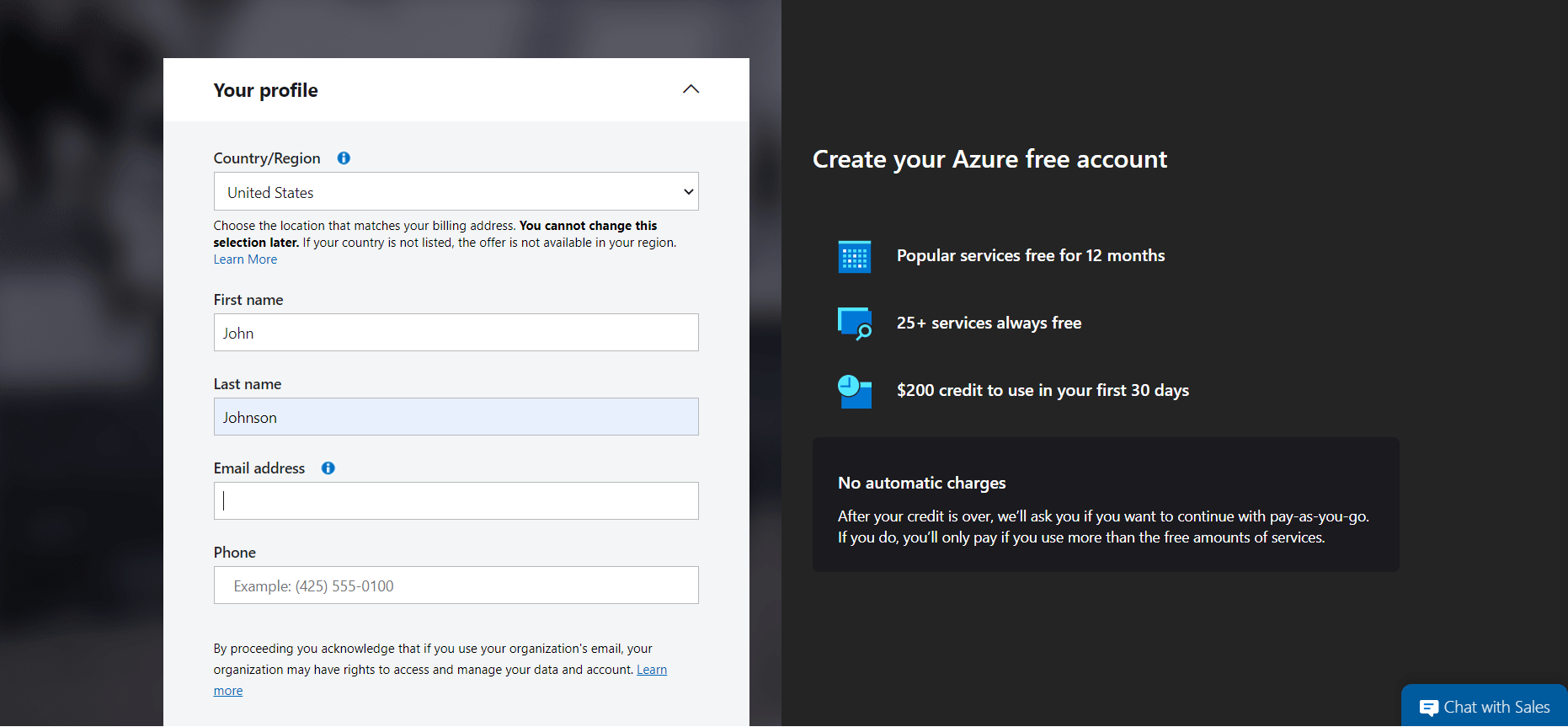 Azure Sentinel account