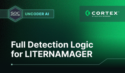 Full Detection Logic for LITERNAMAGER in Cortex XSIAM via Uncoder AI