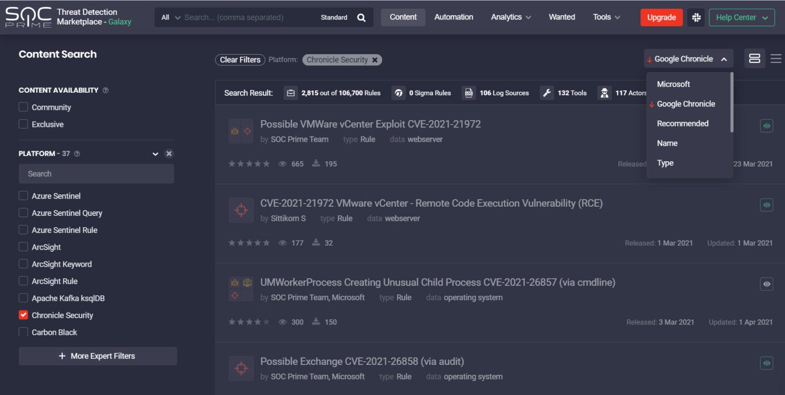 Boost Your Google Chronicle Platform with SOC Prime Detection Rules ...