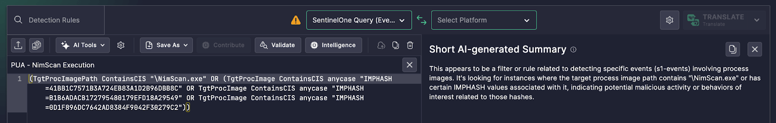 Uncoder AI Clarifies NimScan Detection in SentinelOne
