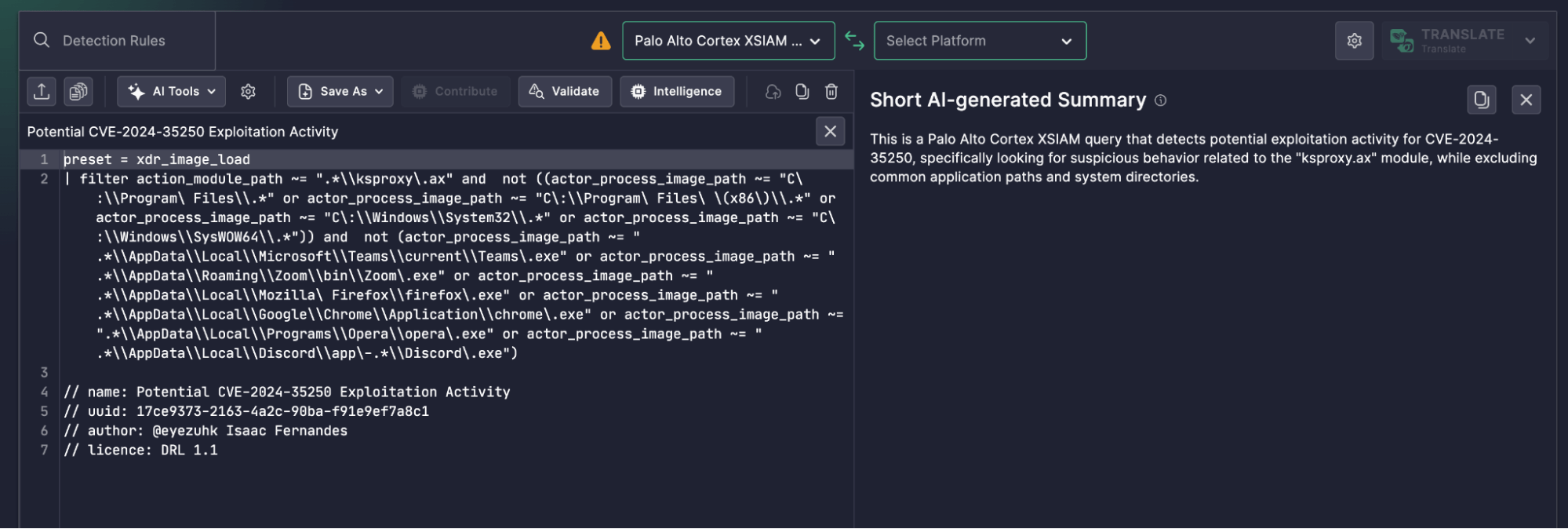 How Uncoder AI Clarifies CVE-2024-35250 Detection in Cortex XSIAM