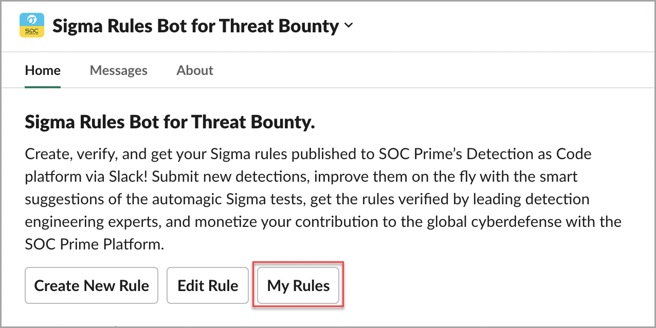 View the list of your detections via Sigma Rules Bot for Threat Bounty via 